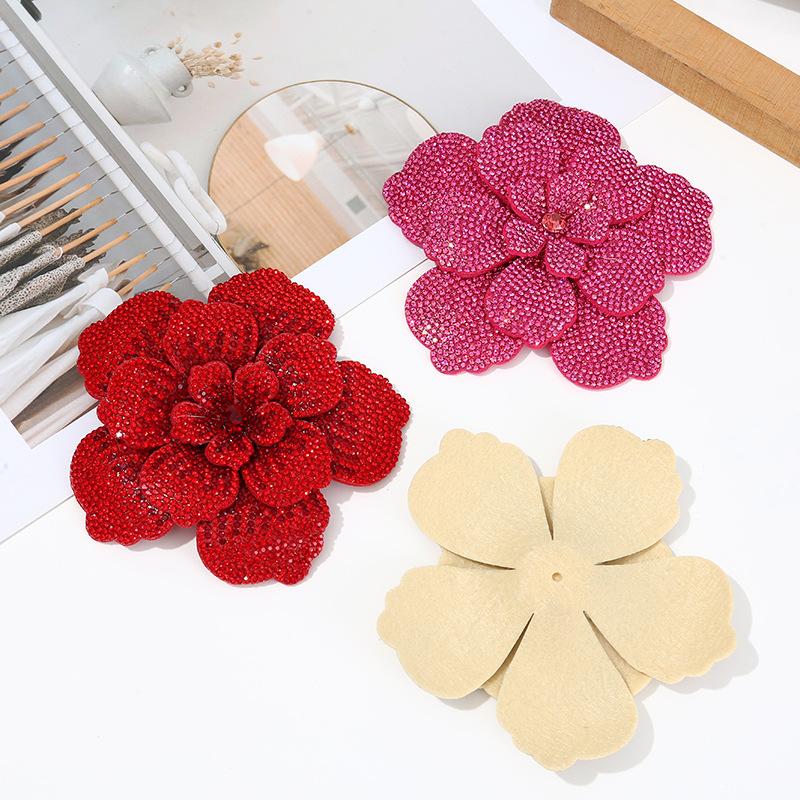 Craft Embellishment - 1pc Three-dimensional Camellia Rhinestone Flower Patches