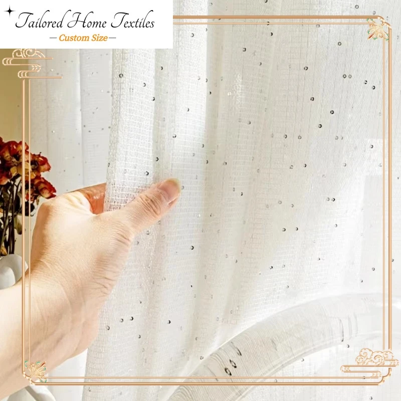 French Sheer Curtains for Livi - Sequin Fabric Panel recension och pris