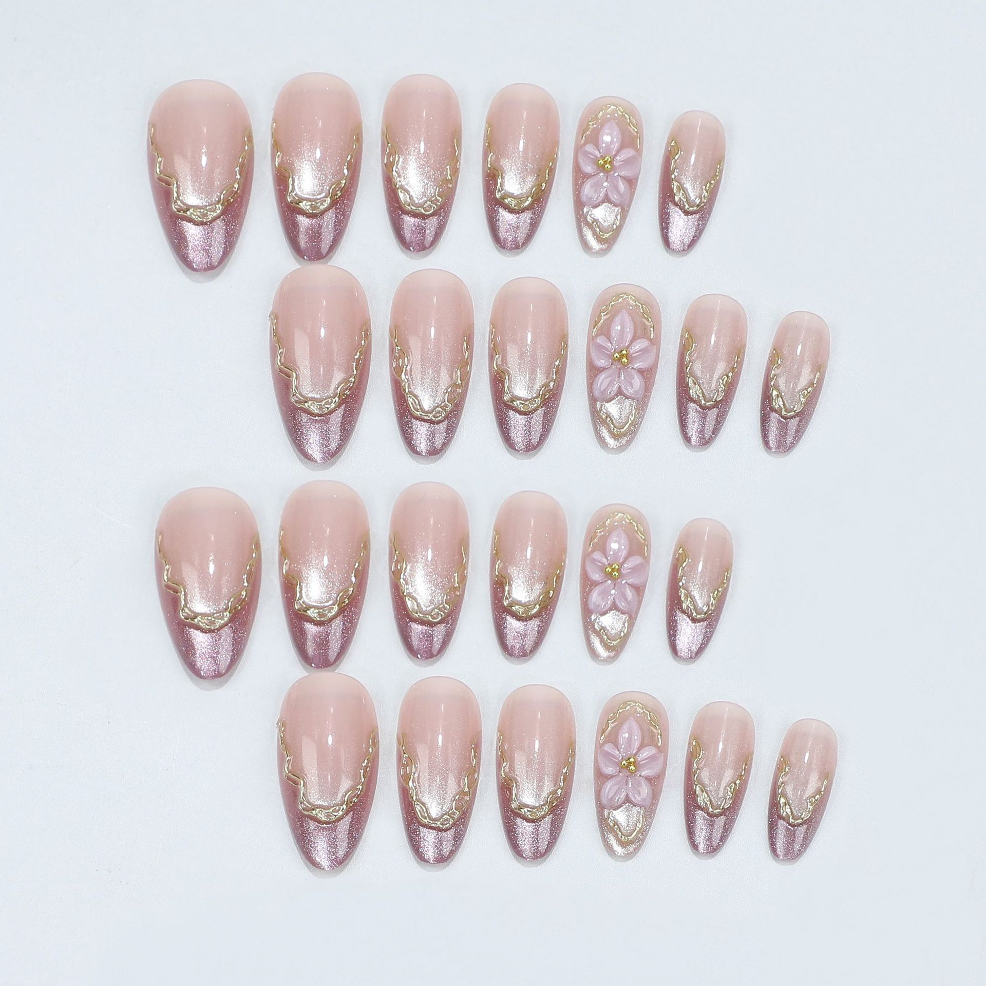 3D Flowers Fake Nails with Glo - Embroidery Embellishments recension och pris