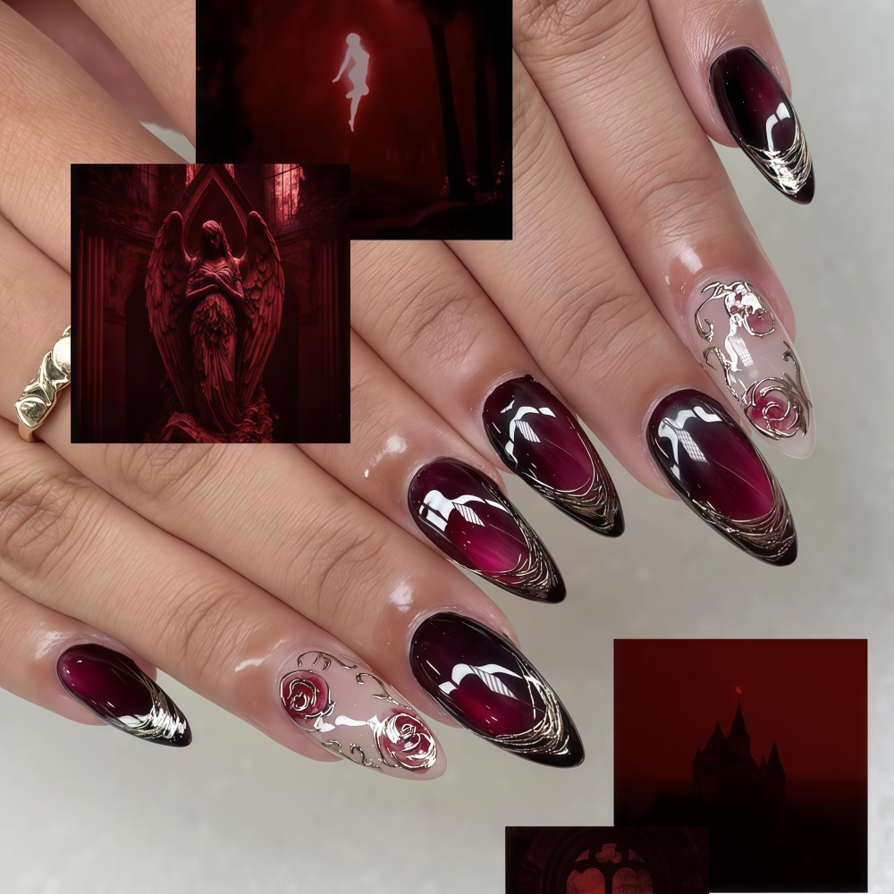 3D fake nails for women girls  - Embroidery Embellishments recension och pris