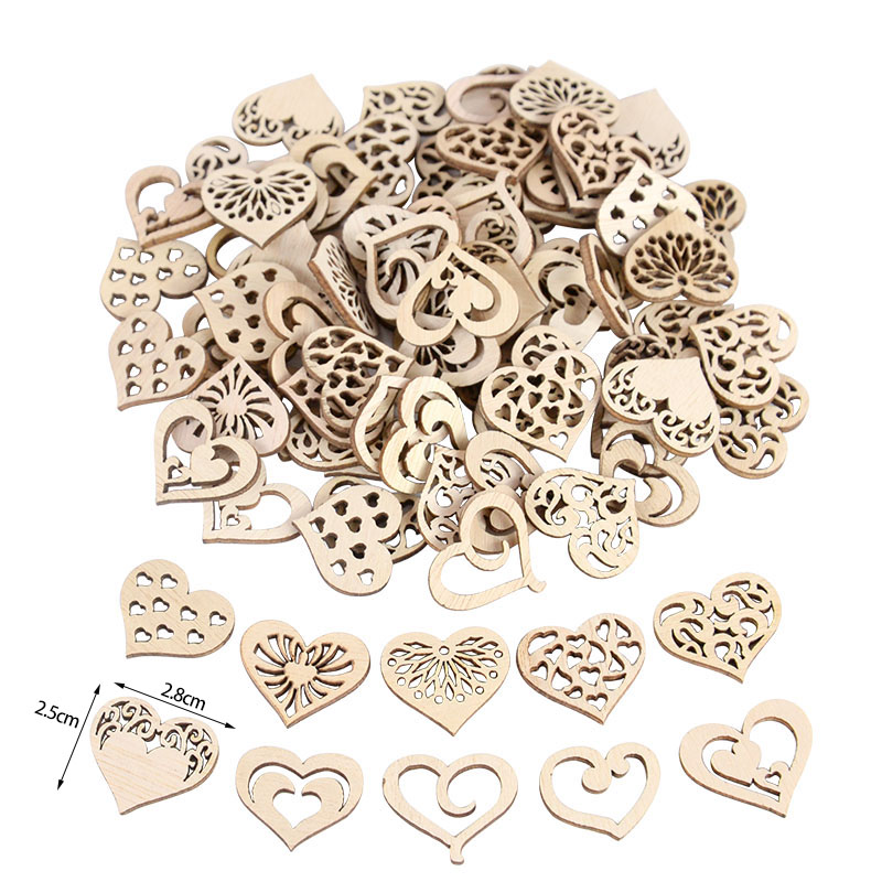 50/100pcs Hollowed Heart Patte - Craft Embellishment recension och pris