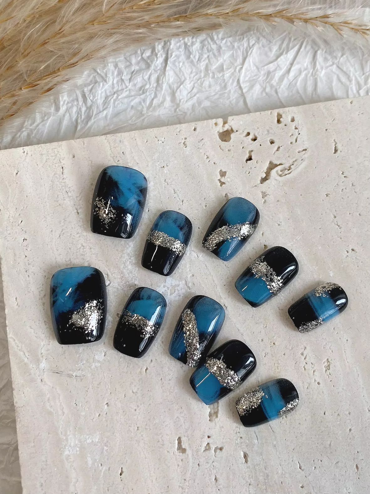 10-Pack Blue-Black Shimmer Gra - Glitter Vinyl Roll recension och pris