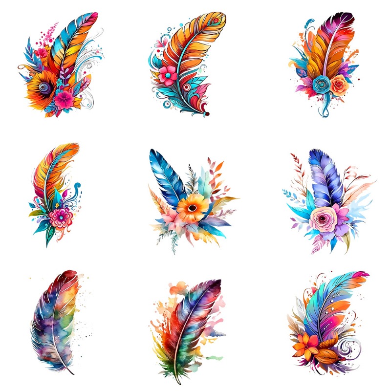 Colorful Feather Bohemian Iron - Embroidery Craft recension och pris
