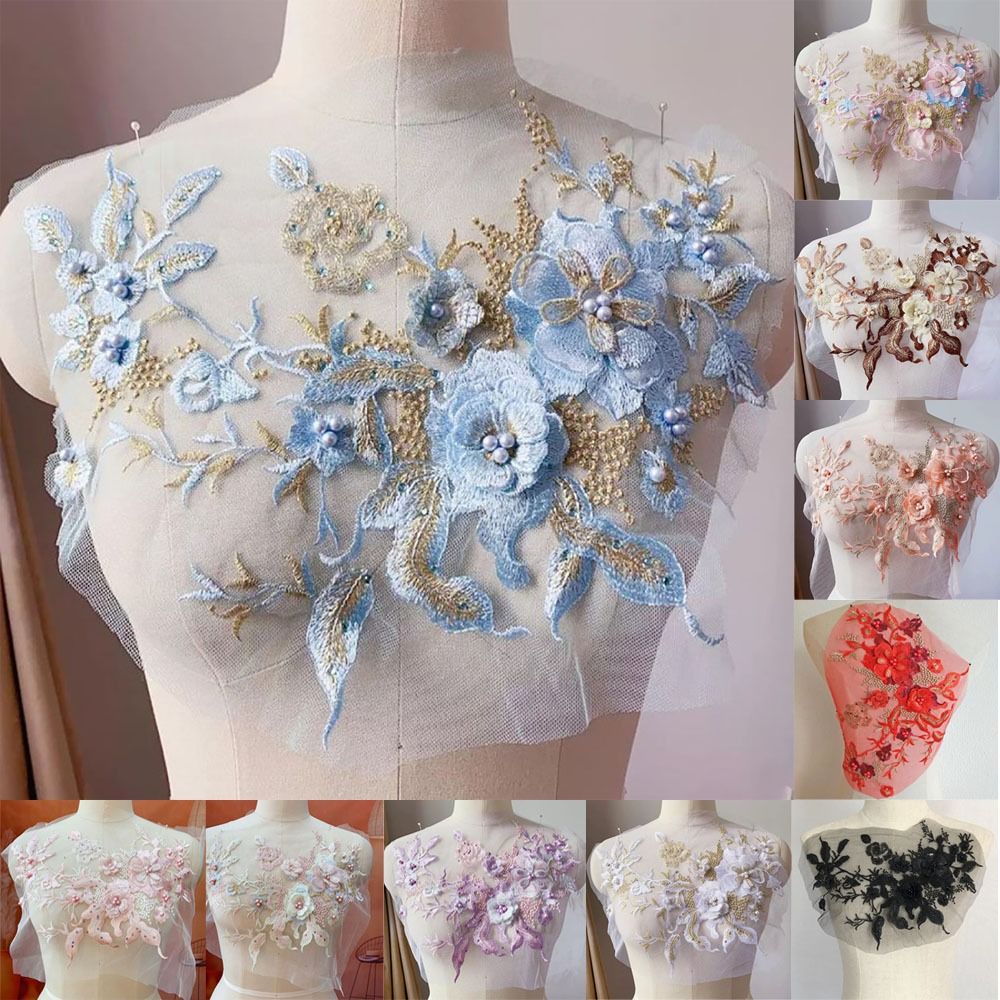 3D Flowers Beaded Lace Fabrics - Applique Patch Flower recension och pris