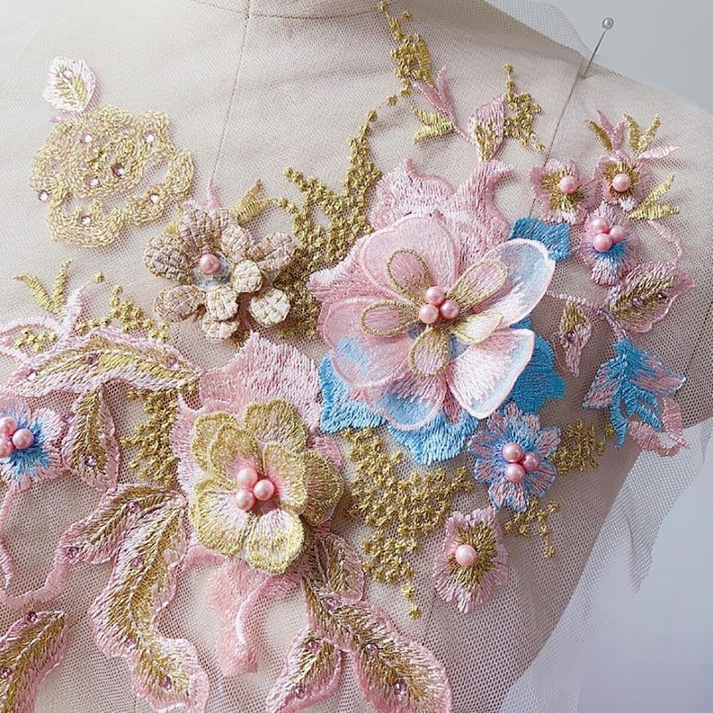 3D Flowers Beaded Lace Fabrics - Applique Patch Flower recension och pris