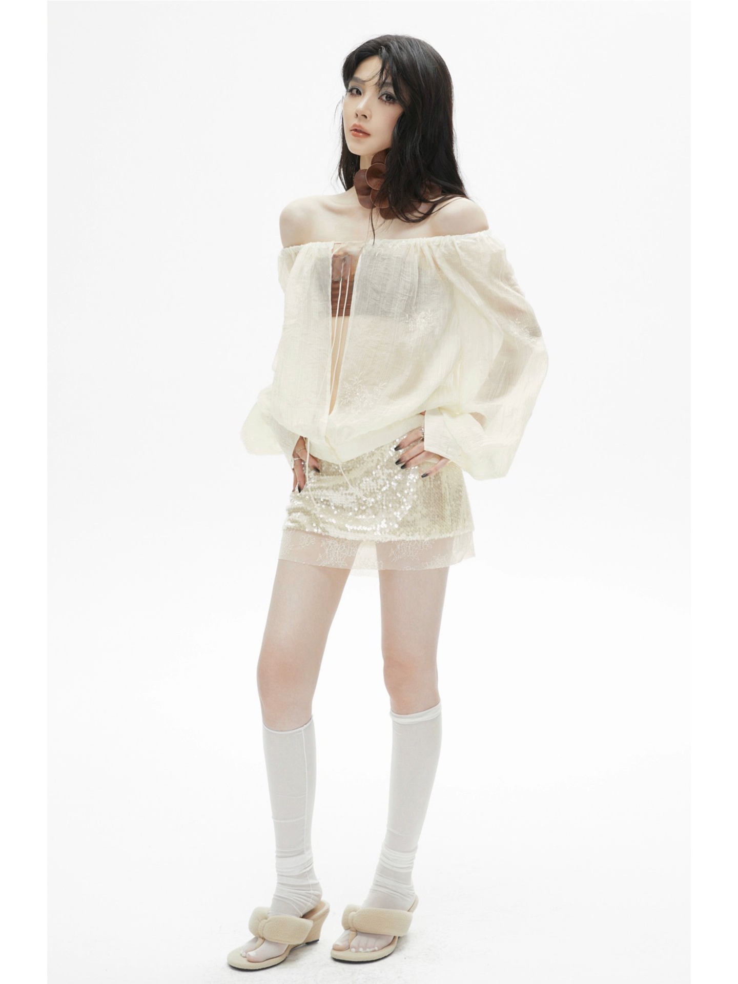 Low Waist Shiny Sequin Lace Pa - Sequin Fabric Panel recension och pris