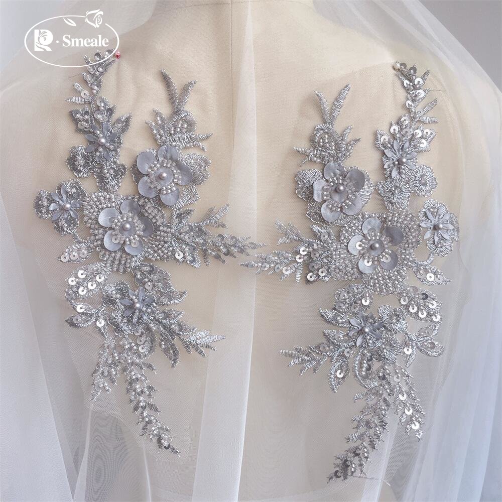 2PCS/1Pair New 12 Colors Sequi - Applique Patch Flower recension och pris