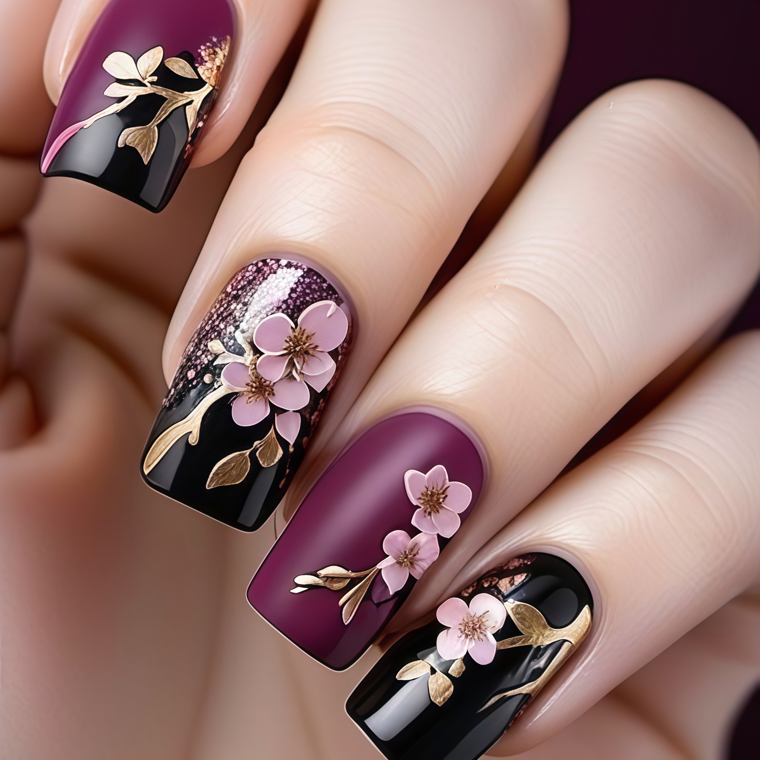3D golden plated fake nails Me - Embroidery Embellishments recension och pris