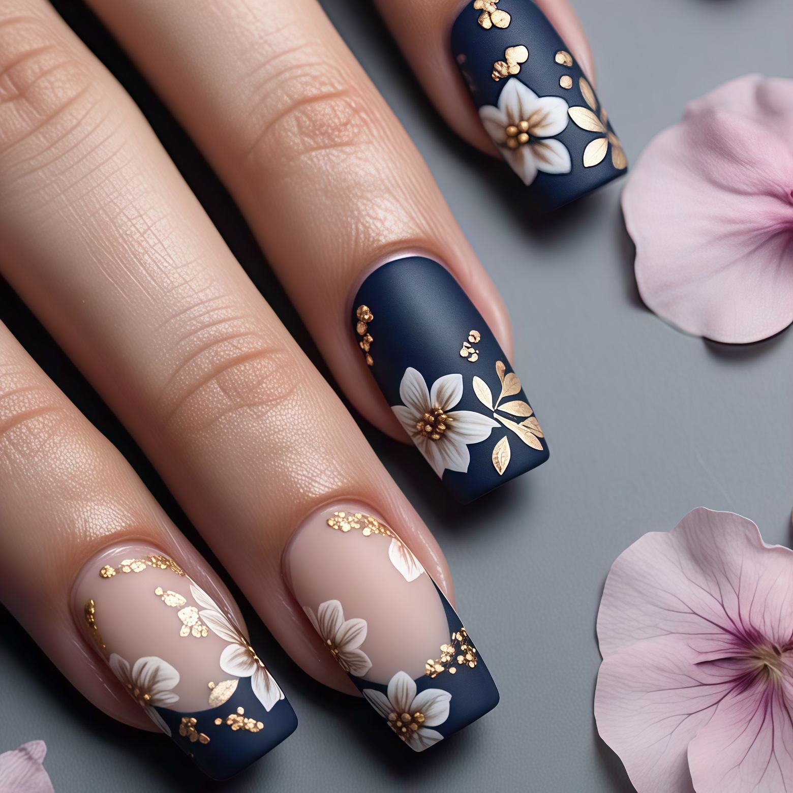 3D golden plated fake nails Me - Embroidery Embellishments recension och pris