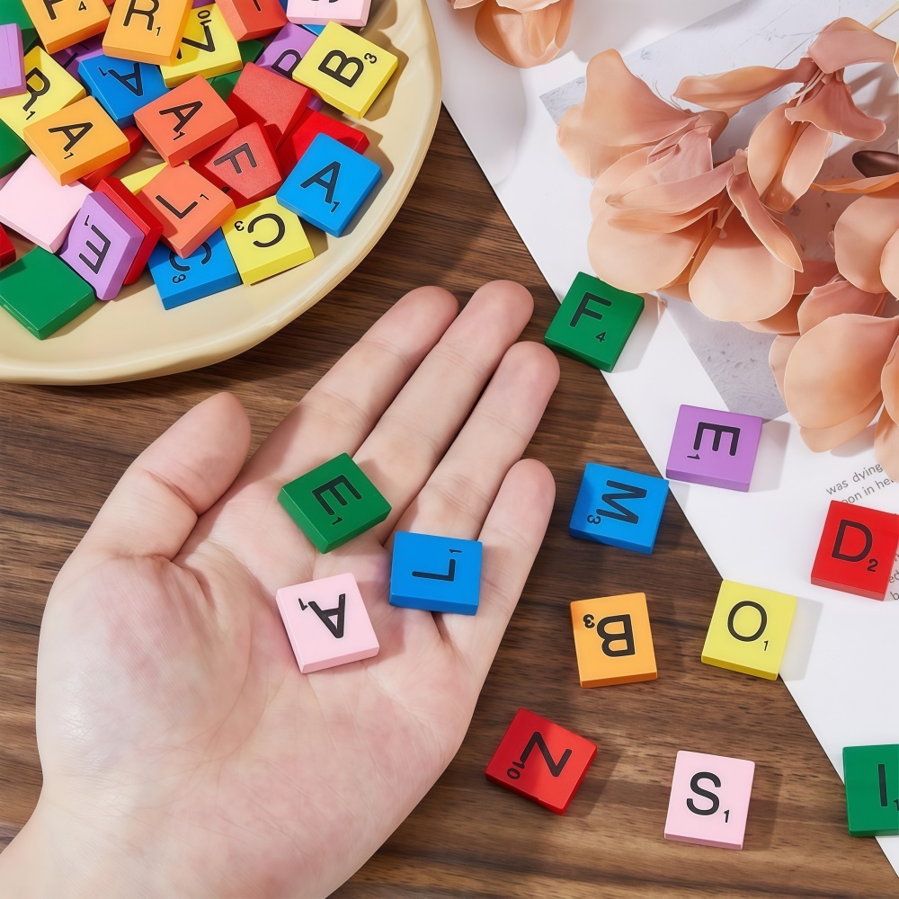 100PCS  Wooden Letter Cubes fo - Craft Embellishment recension och pris