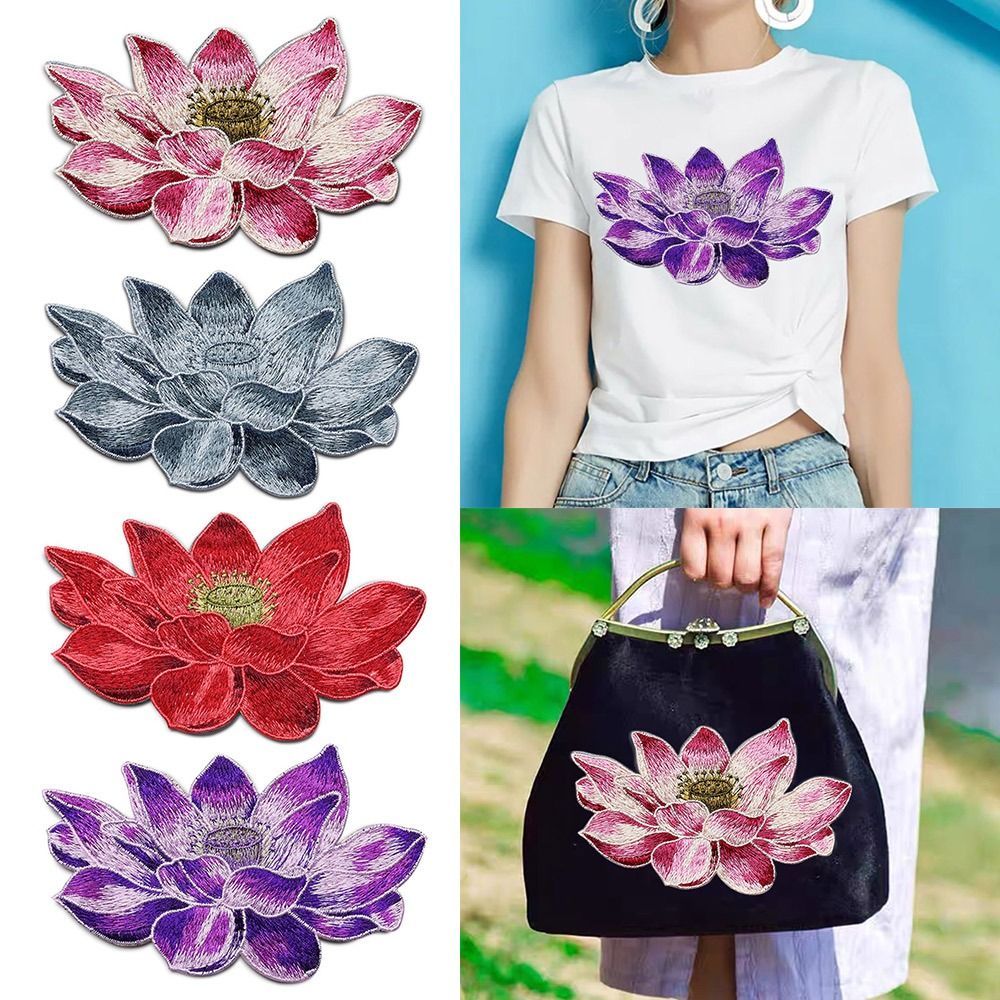 Soft Lotus Flower Patch Embroi - Applique Patch Flower recension och pris