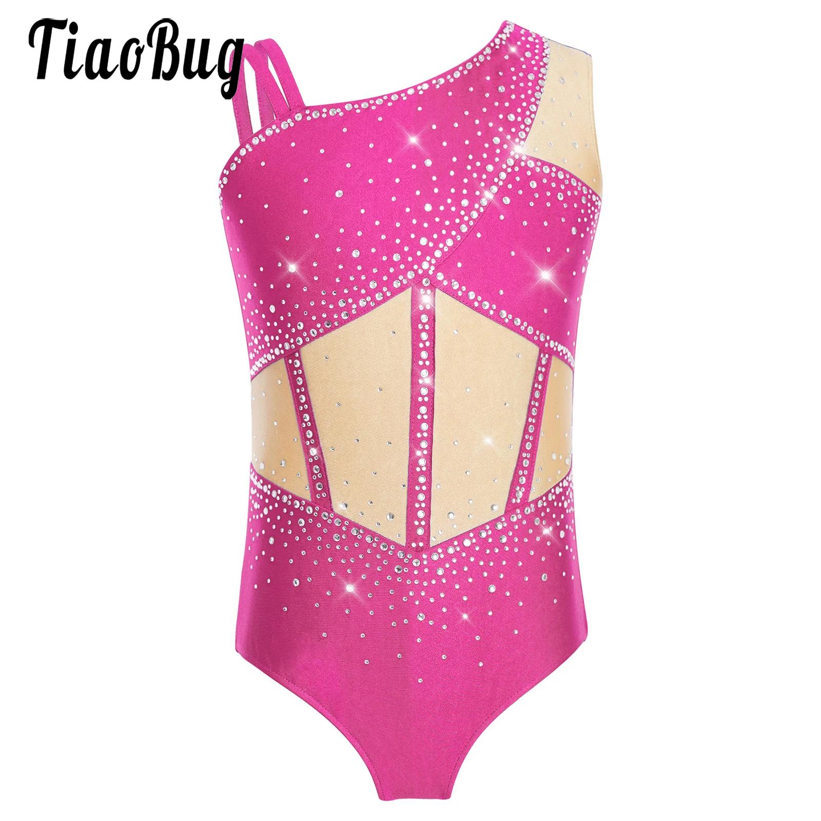 Kid Girls Figure Skating Balle - Rhinestone Banding Trim recension och pris