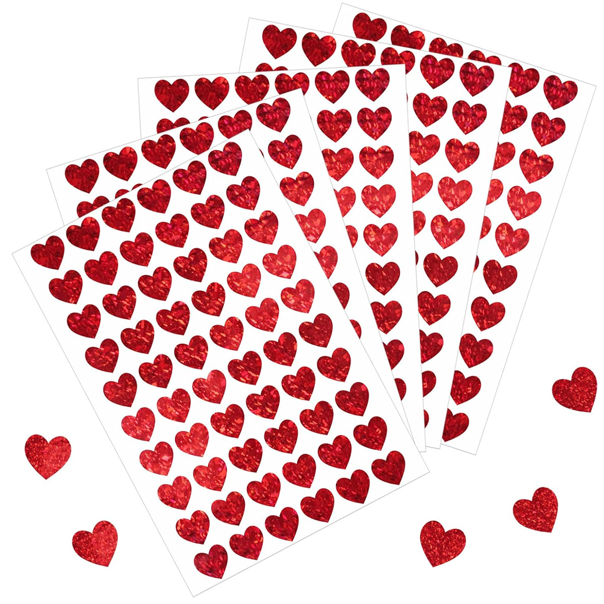 600 Pcs Red Heart Stickers, Sm - Glitter Vinyl Roll recension och pris