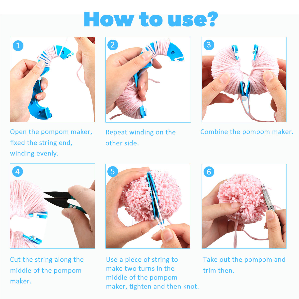 8Pcs Pompom Makers 4 Sizes Ess - Pom Pom Maker Tool recension och pris