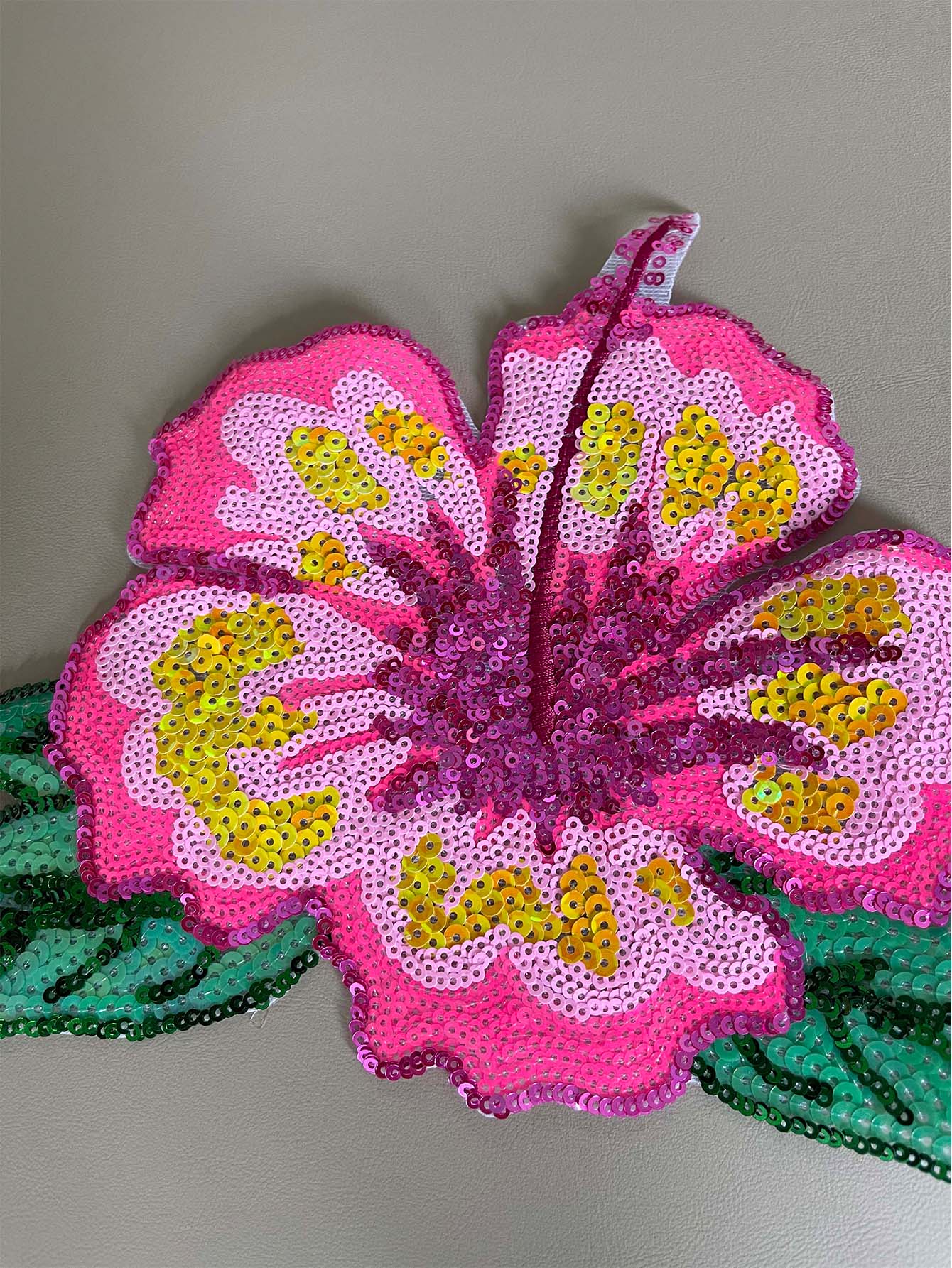 1 Piece 26CM Shining Pink Sequ - Applique Patch Flower recension och pris