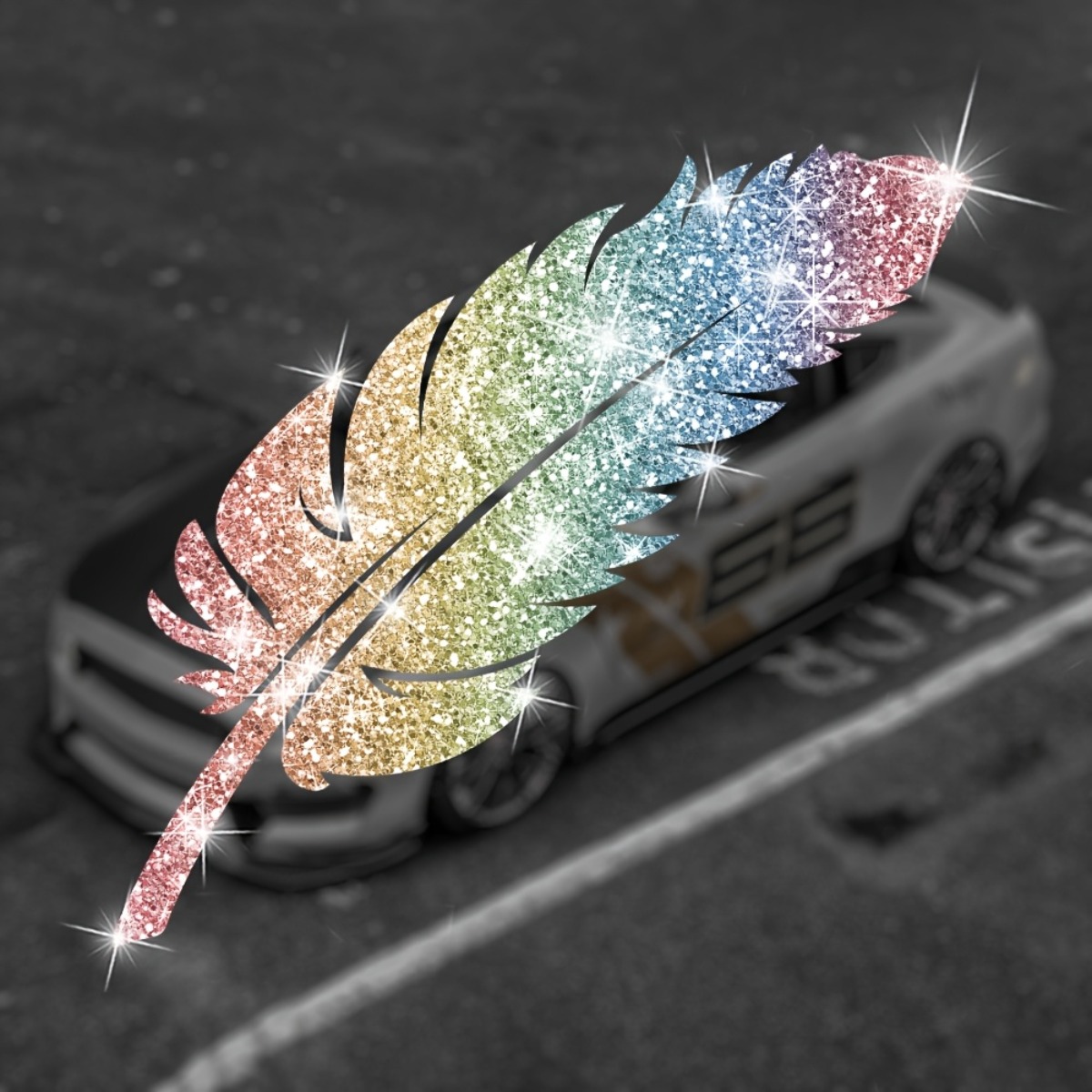 2PCS Glitter Feather Motorcycl - Glitter Vinyl Roll recension och pris